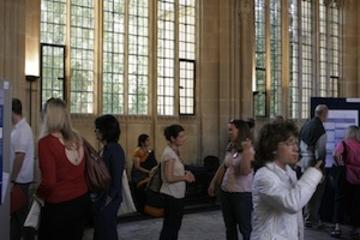Conference participants during break time